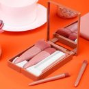 Easy-taken Travel Makeup Brush Set,  5pcs Mini Complete Function Cosmetic Brushes Kit (5pcs with mirror)