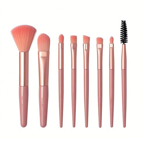 Makeup Brushes,Makeup Brush Set, 8 PCS Travel Make Up Brush Kit Mini,Cosmetic Brushes for Face Foundation Blush Eye Shadow (Pink)