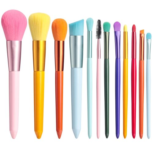 Children Makeup Brushes Colorful 12 Pcs Makeup Brush Set Foudation Concealer Blush Eyeshadow Brush