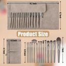 14 Pcs Makeup Brush Set, Professional Eye and Face Foundation Brush Set, Eyeshadow Brushes, Cosmetic Brushes, with Pu Bag, Grayish