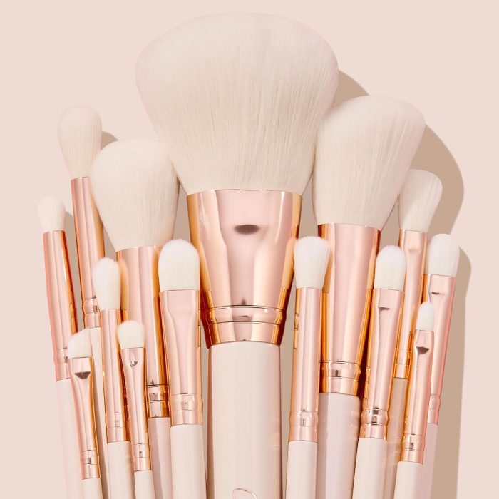 Ultimate Brush Roll Face & Eye Brush Set - Face & Eye Makeup Brush Set - Made with Luxe Synthetic Vegan Bristles - Includes Faux-Leather Case (14 Count) - Image 2